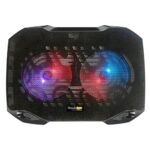 Cosmic Byte Wind Rgb Laptop Cooling Pad, Dual 120Mm Rgb Fans, Elevated Height, Laptop Holder, Supports Up To 15.6″ Laptops (Black)