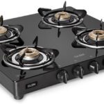 Glen Crystal Black Glass Manual Gas Stove(4 Burners)