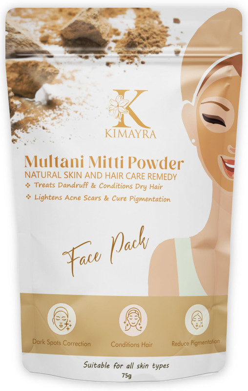 Kimayra Pure & Natural Multani Mitti Powder| Bentonite Clay | Great For Hair, Face, Skin(75 G)