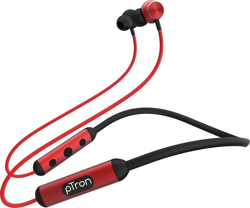 Ptron Intunes Ultima With Mega Bass Bluetooth(Black, Red, In The Ear)