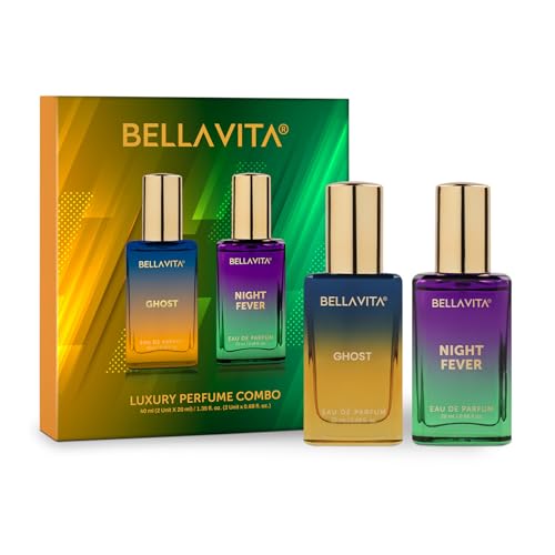 Bellavita Ghost & Night Fever Unisex Edp | Long Lasting Perfume 2 X 20Ml | Ideal Gift Set For Men And Women | Perfume For Man & Woman With Bergamot, Peach