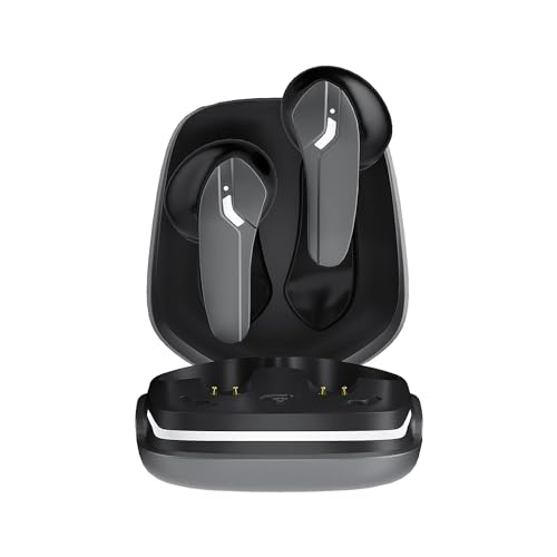 Amazon Basics True Wireless In-Ear Earbuds With Mic, Quad Mics Enc, Touch Control, Ipx5 Water-Resistance, Bluetooth 5.3, Up To 42 Hours Play Time, Voice Assistance And Fast Charging (Grey)