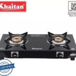 Khaitan 2 Burner Auto Bp Nano Premium Ms Black Glass Automatic Gas Stove(2 Burners)