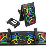 Shopeleven 14-In-One Abs Plastic Push Up Board Multifunctional Colour Coded Foldable Multi-Training Bar(Black)