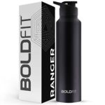Boldfit Water Bottles Stainless Steel Water Bottle 1 Litre Steel Water Bottles For School, Office, Home, Gym 1 Litre Water Bottle For Men Leakproof, Rust Free Steel Bottle -1000 Ml Water Bottle Black