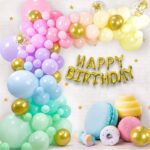 Buc Solid Birthday Decoration Kit Blue Yellow Purple Green Pink Orange Foil Birthday Balloon(Multicolor, Pack Of 70)