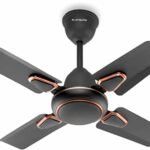 Longway Kiger P1 600 Mm/24 Inch Ultra High Speed 4 Blade Anti-Dust Decorative Star Rated Ceiling Fan (Smoked Brown, Pack Of 1)