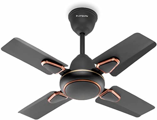 Longway Kiger P1 600 Mm/24 Inch Ultra High Speed 4 Blade Anti-Dust Decorative Star Rated Ceiling Fan (Smoked Brown, Pack Of 1)