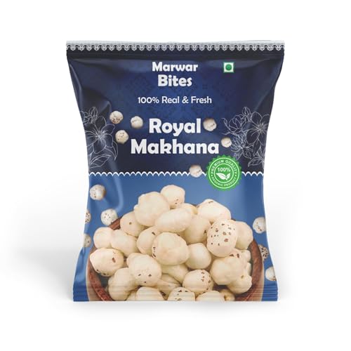 Marwarbites Phool Makhana Handpicked Lotus Seeds/Fox Nuts | Jumbo Size | No Added Preservatives &No Artificial Flavours | Lotus Seeds For Eating | High Protein & Fiber | 500Gm