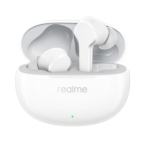 Realme Buds T110 Bluetooth Truly Wireless In Ear Earbuds With Mic, Ai Enc For Calls, Google Fast Pair, 38 Hours Total Playback With Fast Charging And Low Latency Gaming Mode (Pop White)