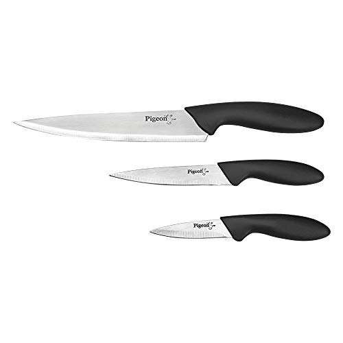Pigeon By Stovekraft Stainless Steel Kitchen Knives Set, 3-Pieces, Multicolor