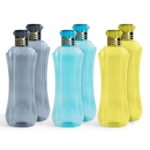 Homewiz Kitchen Plastic Water Bottle I Water Bottle 1 Ltr | Ideal For Kitchen Home Office Travel Small Fridge For Room Gym| Unbreakable & Leak Proof I Bpa Free | Set Of 6 Water Bottles
