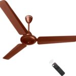 Atomberg Ameza | High Air Delivery | Low Noise | Classic Design | 5 Star 1200 Mm 3 Blade Ceiling Fan(Bldc Motor With Remote | Gloss Brown | Pack Of 1)