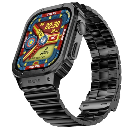 Fire-Boltt Maverick Smartwatch 51.308Mm (2.02 Inch) Ips Display, Luxury Stainless Steel Look, 320X385 Pixel Resolution, Bluetooth Calling, Voice Assistant (Black)