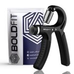 Boldfit Adjustable Hand Grip Strengthener, Plastic Hand Gripper For Men & Women For Gym Workout Hand Exercise Equipment To Use In Home For Forearm Exercise, Finger Exercise Power Gripper(5-40 Kg)Black