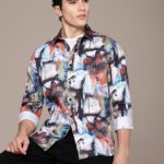 French Connection Men Printed Casual White Shirt