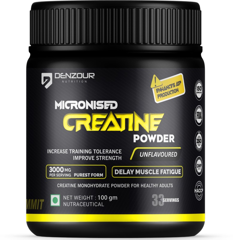 Denzour Nutrition By Pure Micronised Creatine Monohydrate Powder | Lab Tested | Enhance Muscle Strength Creatine(100 G, Unflavoured)