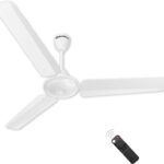 Atomberg Ameza | High Air Delivery | Low Noise | Classic Design | 5 Star 1200 Mm 3 Blade Ceiling Fan(Bldc Motor With Remote | Gloss White | Pack Of 1)