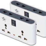 Flipkart Smartbuy Pack Of 2 Three Pin 4 Socket Extension Boards(White, Black, 0 M)