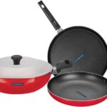 Renberg Orchid Non-Stick Coated Cookware Set(Aluminium, 4 – Piece)