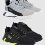 Bruton Combo Pack Of 2 Sports Shoes Running Shoes For Men Running Shoes For Men(Grey, Black , 6)