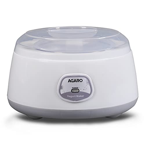 Agaro Classic Automatic Yogurt Maker Machine For Home, 1.2L Large Capacity, Electric Probiotic Curd Maker With Auto Temperature Regulation, 304 Stainless Steel Inner Container, For Smoothies, Spreads