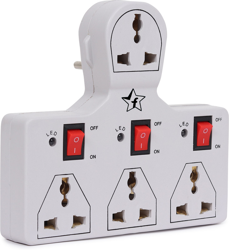 Flipkart Smartbuy 4 Universal Socket 3 Switch Multi Plug Extension Board 4  Socket Extension Boards(Beige, 0 M)