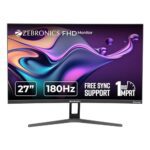 Zebronics 27 Inch Curved (1500R) 180Hz Gaming Monitor With Fhd 1080P, Free Sync Support, Hdmi, Dp, 300 Nits Max, 16.7M Colors, Built-In Speakers And Bezel Less Design Zeb-S27B