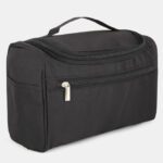 Rrk Import And Export Cosmetic Bag Trendy And Stylish Design For Women, Durable Polyester With Thread Pattern Vanity Box(Black)