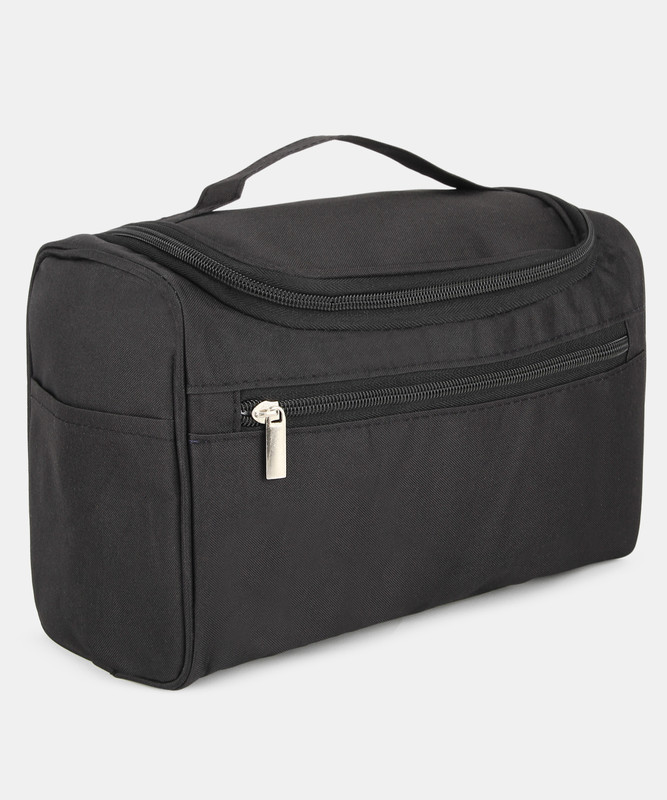 Rrk Import And Export Cosmetic Bag Trendy And Stylish Design For Women, Durable Polyester With Thread Pattern Vanity Box(Black)