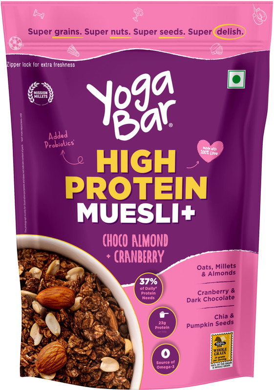 Yogabar Protein Muesli Choco Almond + Cranberry Pouch(850 G)