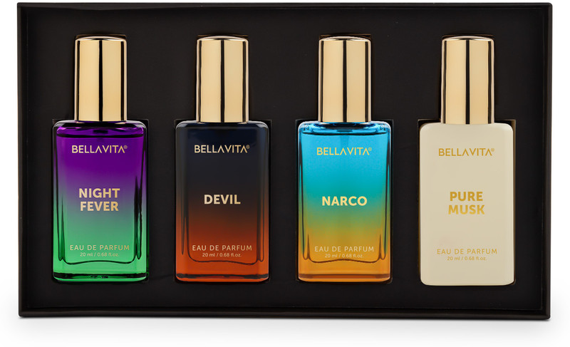 Bellavita Unisex Scents Gift Set|4X20Ml|Long Lasting Perfume|Woody & Musk Fragrance Notes| Eau De Parfum  –  80 Ml(For Men & Women)