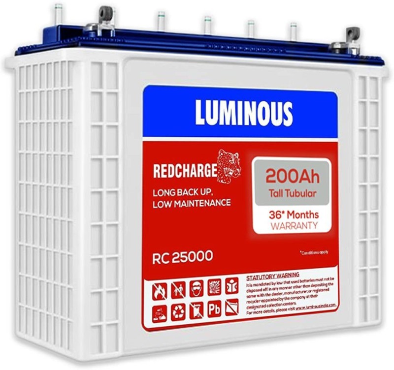 Luminous Red Charge Rc25000 Long Backup Tubular Inverter Battery(200Ah)