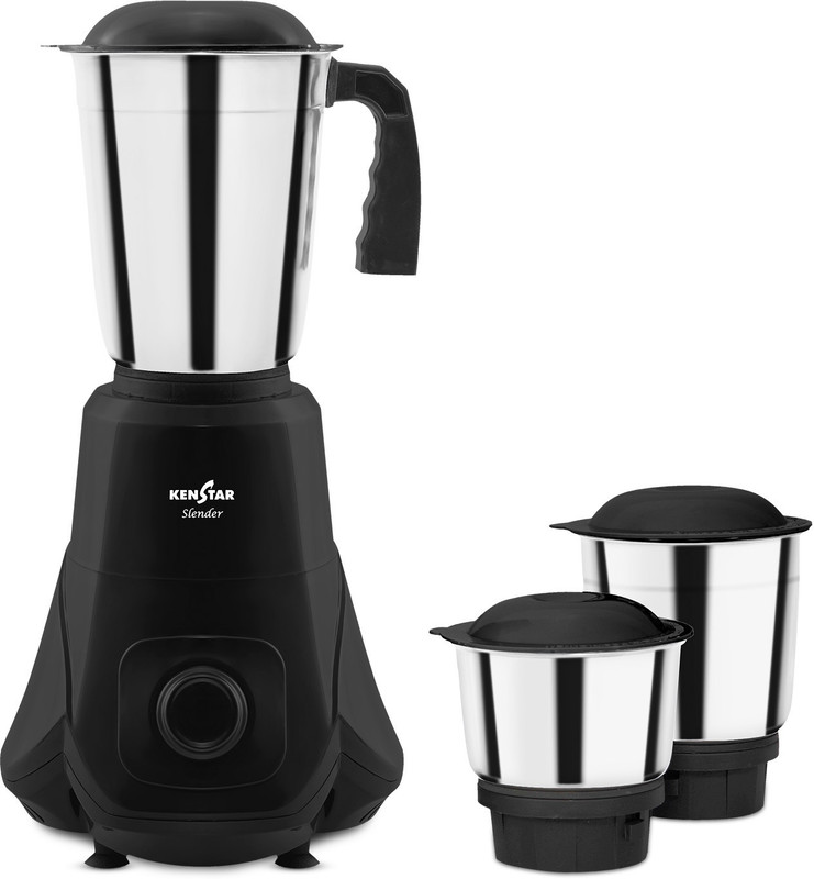 Kenstar Slender 500 W Mixer Grinder(Kmsle50K3Sr0-Dek / Slender | 3 Jars | Black)