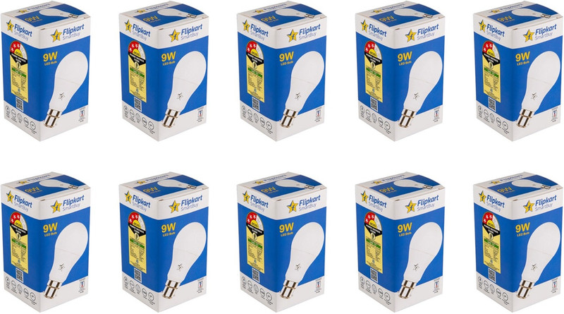 Flipkart Smartbuy 9 W Basic Round B22 Led Bulb(White, Pack Of 10)