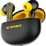 Nu Republic Epic Anc Tws Earbud With 64Hr Playtime, Anc + Enc Quad Mics & Xbass® Bluetooth(Black/Yellow, True Wireless)