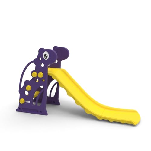 Amazon Brand – Solimo Kids Garden Super Slide | Safe And Fun | Indoor And Outdoor Toy For Boys And Girls 2 To 4 Years | Easy Assembly | Rounded Corners For Safety | Yellow & Purple, Multicolor