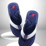 Sparx Men Flip Flops(Navy, White , 9)