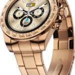 Fire-Boltt Blizzard 32.5Mm (1.28) Luxury Watch With Bt Calling,Stainless Steel Body Smartwatch(Rose Gold Strap, Free Size)