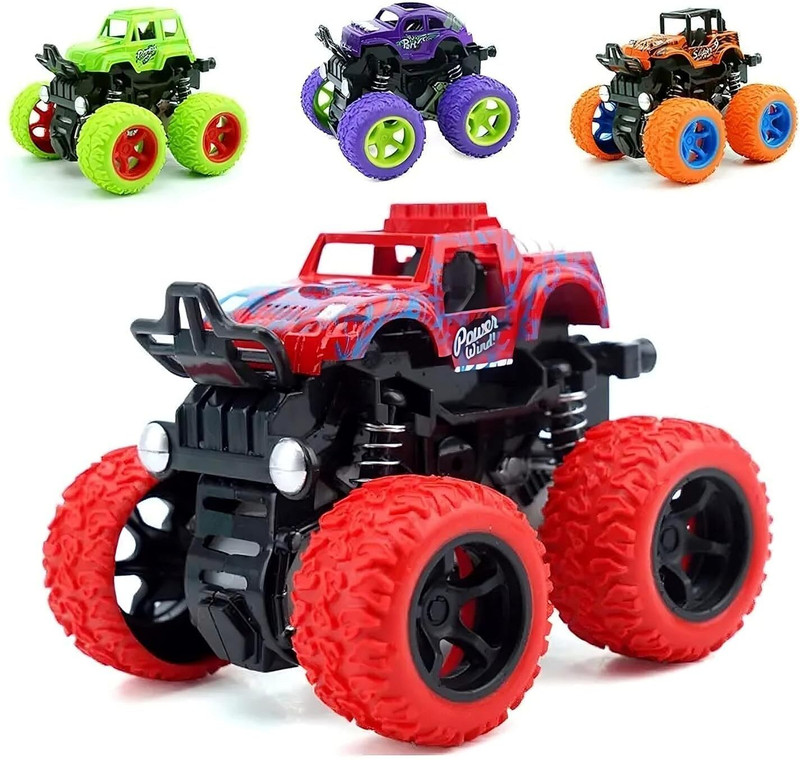 Zunbella Mini Monster Truck Friction Powered Push & Go 360° Truck Toy For Kids(Multicolor)