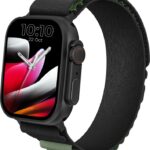 Cellecor Rush 1.91″ Hd Display | 600 Nits | Bt-Calling | Ai Voice | Ip67 Waterresistant Smartwatch(Garnish/Black-Green Strap, Free Size)