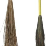Kiran Combo Of Laxman Eco Friendly Floor Grass Broom + Coconut Kharata – Set Of 2 Pcs Bamboo Wet And Dry Broom(Brown, 2 Units)