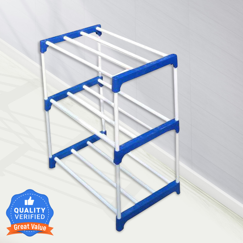 Dbeautify 3 Layer Metal Pipe Shoe Stand Metal Shoe Stand(3 Shelves, Diy(Do-It-Yourself))