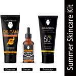Urbanmooch Summer Skin Care Kit, Routine Kit For Unisex, Detan Face Wash, Vitamin C Serum & Sunscreen Spf50 Pa+++(3 Items In The Set)