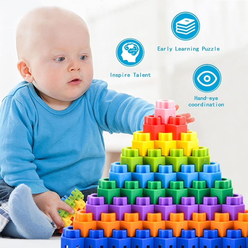 Nuto 120 Pcs Diy Plastic Hexagonal Blocks For Kids(Multicolor)