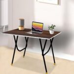 Rosebell Space-Saving Printed Folding Table – Sturdy Metal Legs, Durable Engineered Wood, Portable, Versatile, Modern Standing Desk For Home Or Office Use