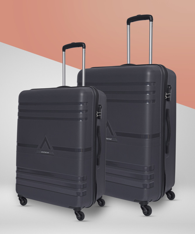 Aristocrat Airstop 2P Set (Cabin+Medium) – Trolley Bag Cabin & Check-In Set 4 Wheels – 25 Inch