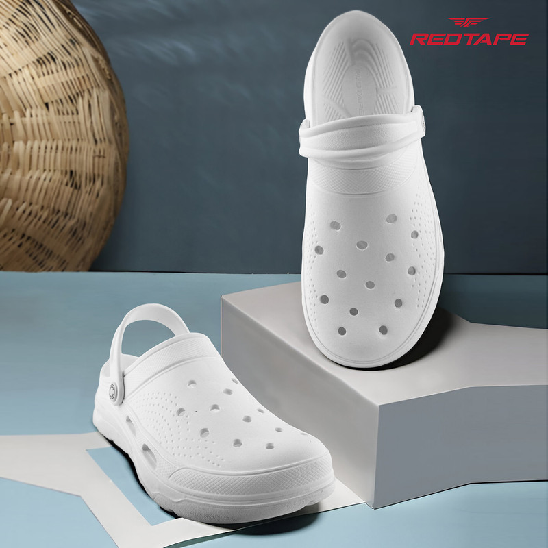 Red Tape Men Clogs(White , 10)