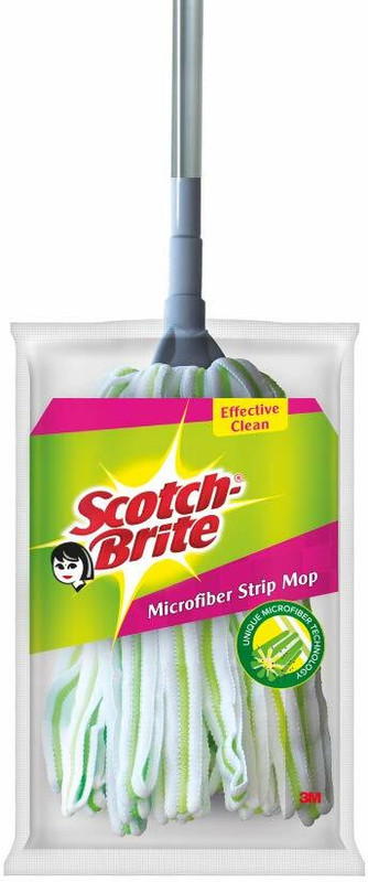 Scotch-Brite Microfiber With Telescopic Handle Strip Mop(Green 120 Cm)