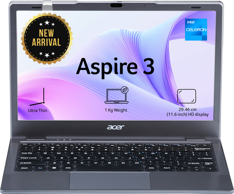 Acer Aspire 3 Intel Celeron Dual Core – (8 Gb/128 Gb Ssd/Windows 11 Home) A311-45 Thin And Light Laptop(11.6 Inch, Steel Grey, 1.0 Kg)